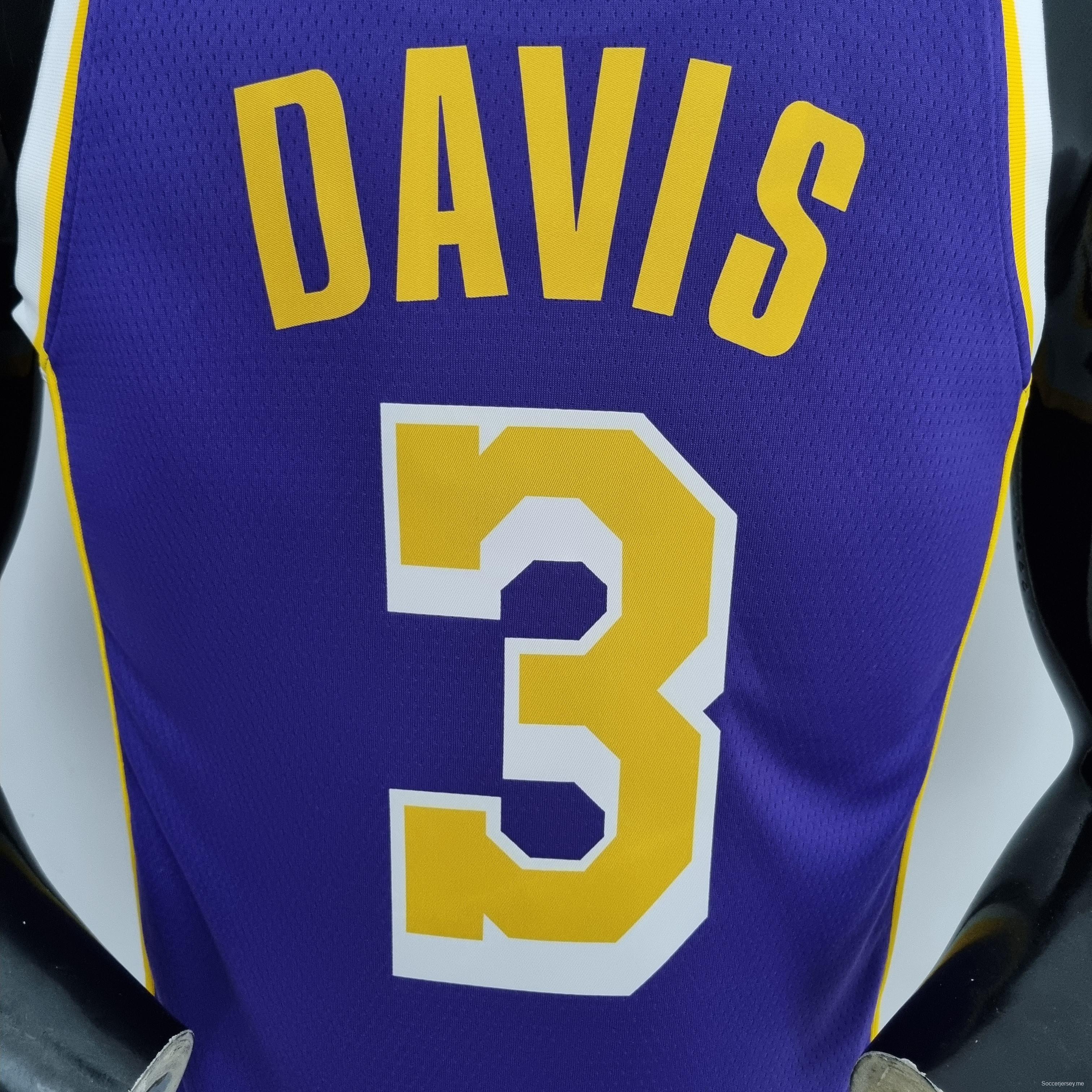 75th Anniversary Davis #3 Los Angeles Lakers Jordan Purple NBA Jersey