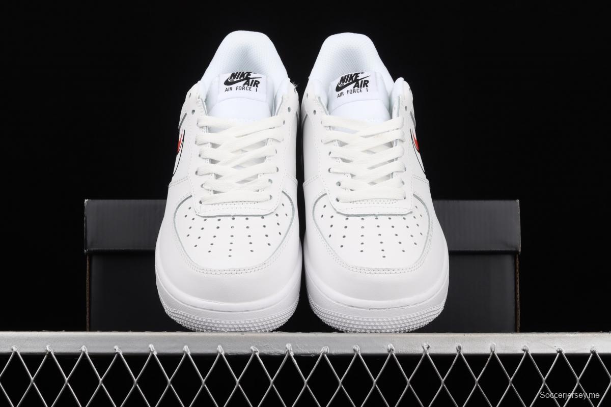 NIKE Air Force 1 Low Multi Swoosh all-white colorful low-top casual board shoes DM9096-100