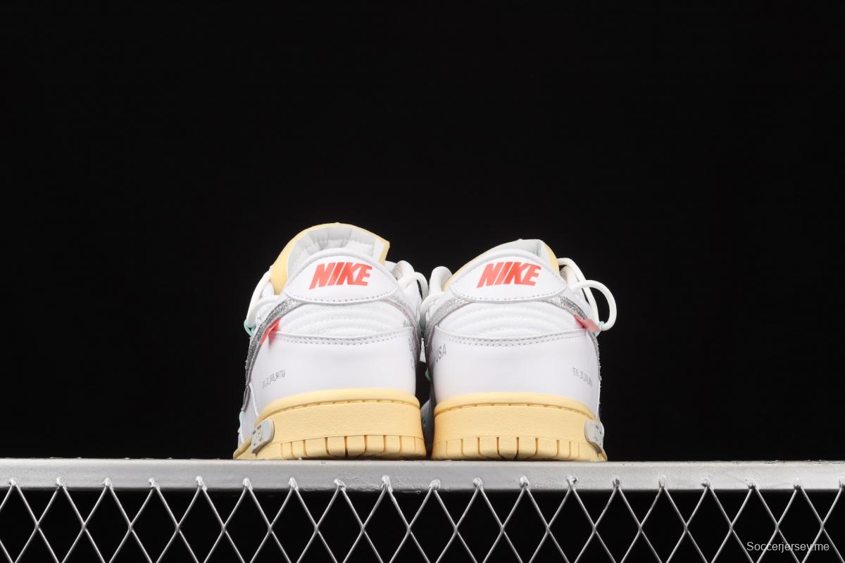 OFF-White x NIKE DUNK Low 04 of 50 OW white gray leisure sports skateboard shoes DM1602-127,