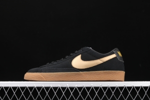 NIKE Blazer Low SD Trail Blazers black gold casual board shoes 616829-998