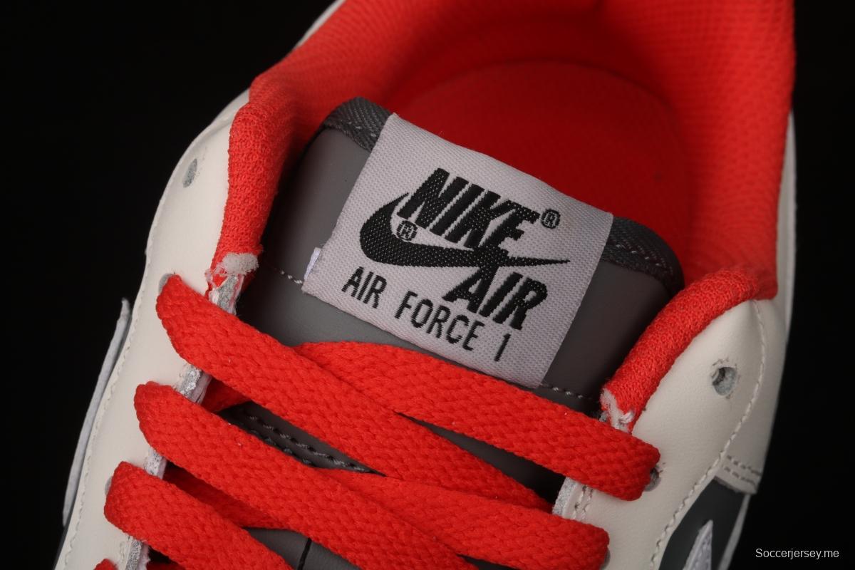 NIKE Air Force 1' 07 Low gray-red pigeon color matching low-top casual board shoes CT3427-900