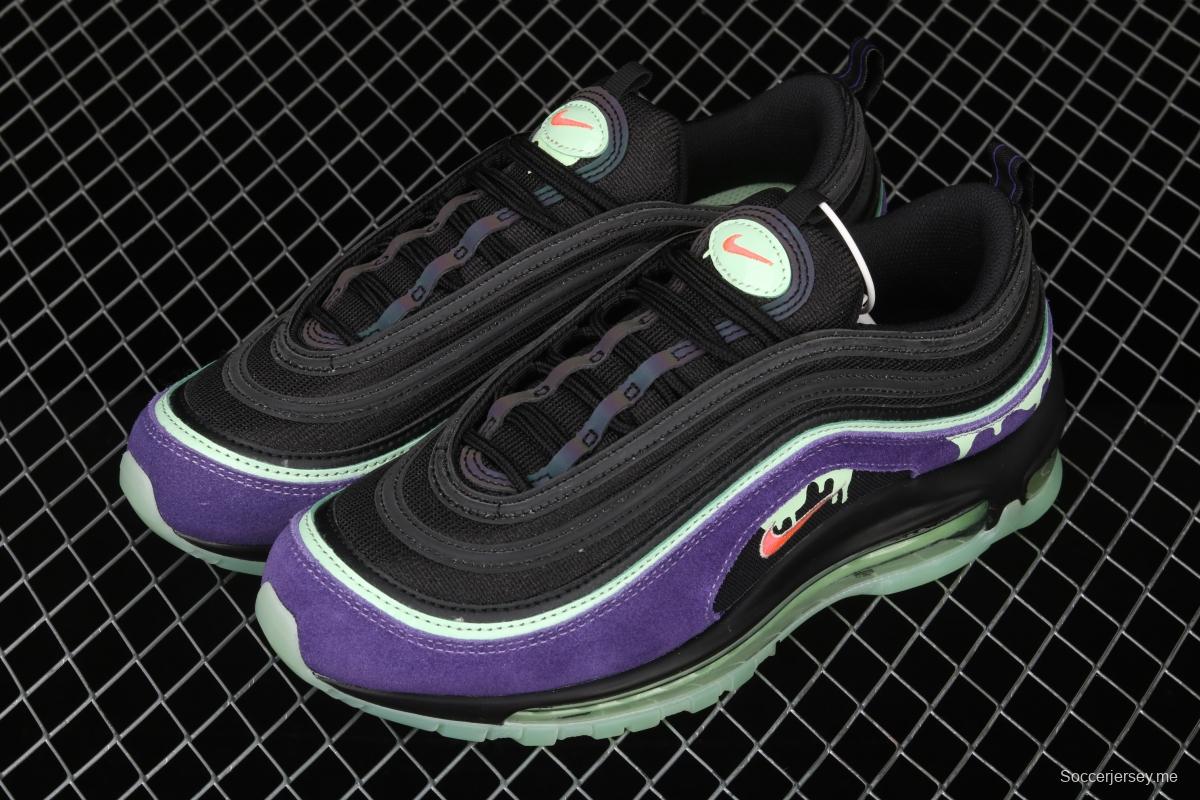 NIKE Air Max 97 Slime Halloween black and purple air cushion running shoes DC1500-001