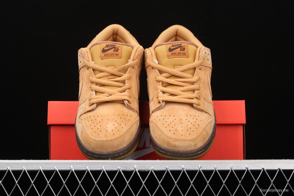 NIKE SB DUNK Low Pro wheat color deciduous yellow low-top sports skateboard shoes 883232-700