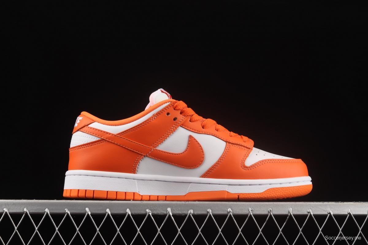 NIKE SB DUNK Low Pro Syracuse White Orange Leisure Sports Board shoes with low Top layer CU1726-101