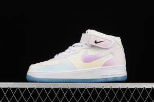 NIKE Air Force 1 Purple Light discoloration medium side Sports Leisure Board shoes DA8301-102