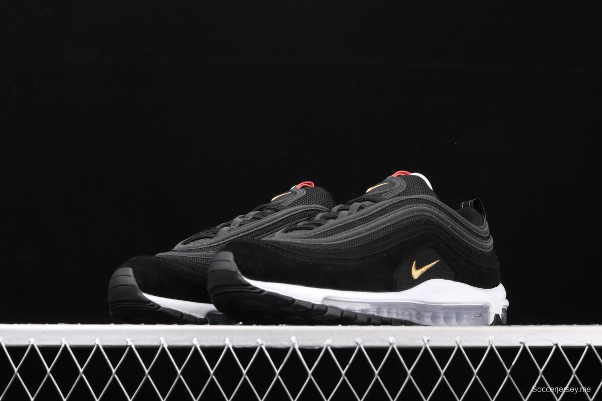 NIKE Air Max 97 QS Olympic black gold 3M reflective bullet air cushion running shoes CI3708-001