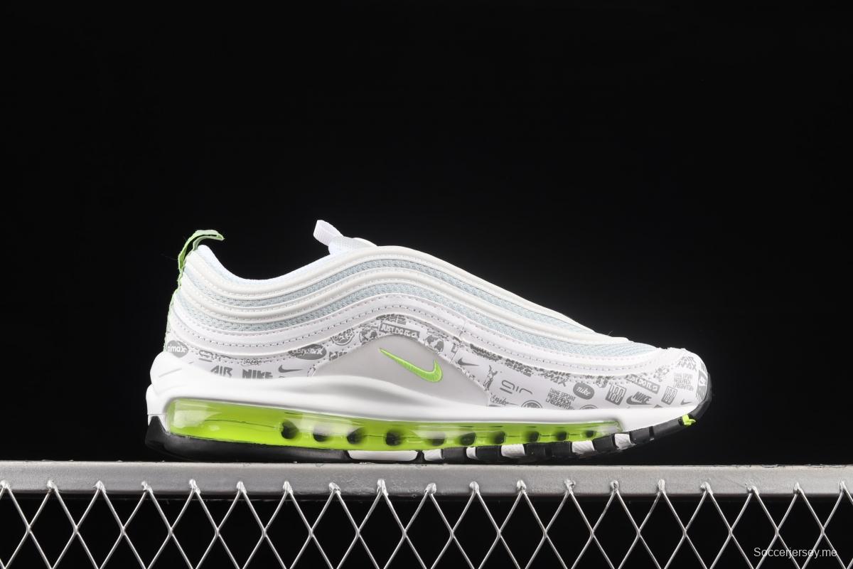 NIKE Air Max 97 SE Logo printed with 3M reflective bullet air cushion running shoes DH0006-100