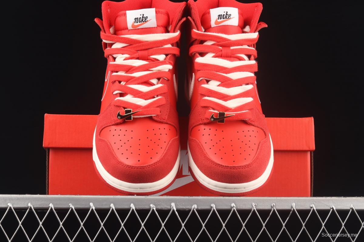 NIKE DUNK High First Use Christmas red SB rebound fashion high top casual board shoes DH0960-600