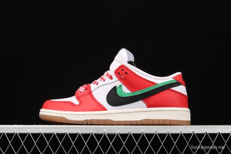 Frame Skate x NIKE SB DUNK Low Habibi white and red double hook dunk series retro low side leisure sports skateboard shoes CT2550-600