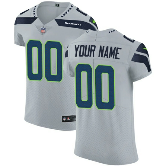 Men's Gray Alternate Custom Elite Team Jersey