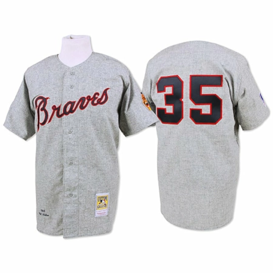 Men's 1969 Phil Niekro Gray Throwback Jersey