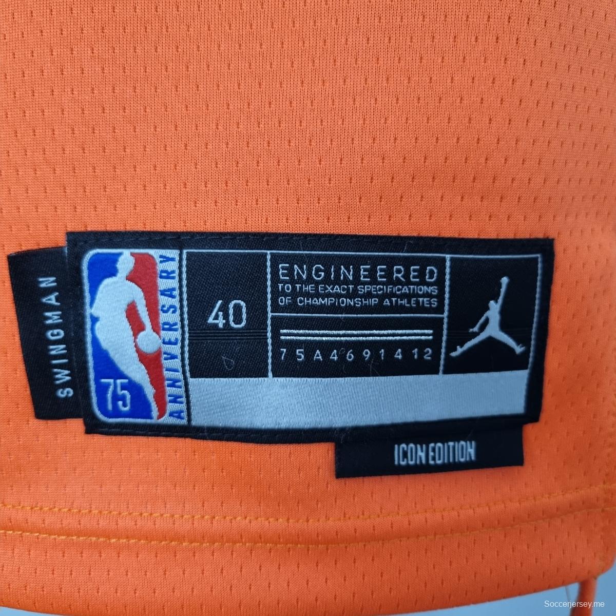 الذكرى 75 للذكرى السنوية الـ 75 لـ NASH#13 قميص فينيكس صنز جوردان ذو الطابع البرتقالي في دوري كرة السلة الأمريكي للمحترفين
