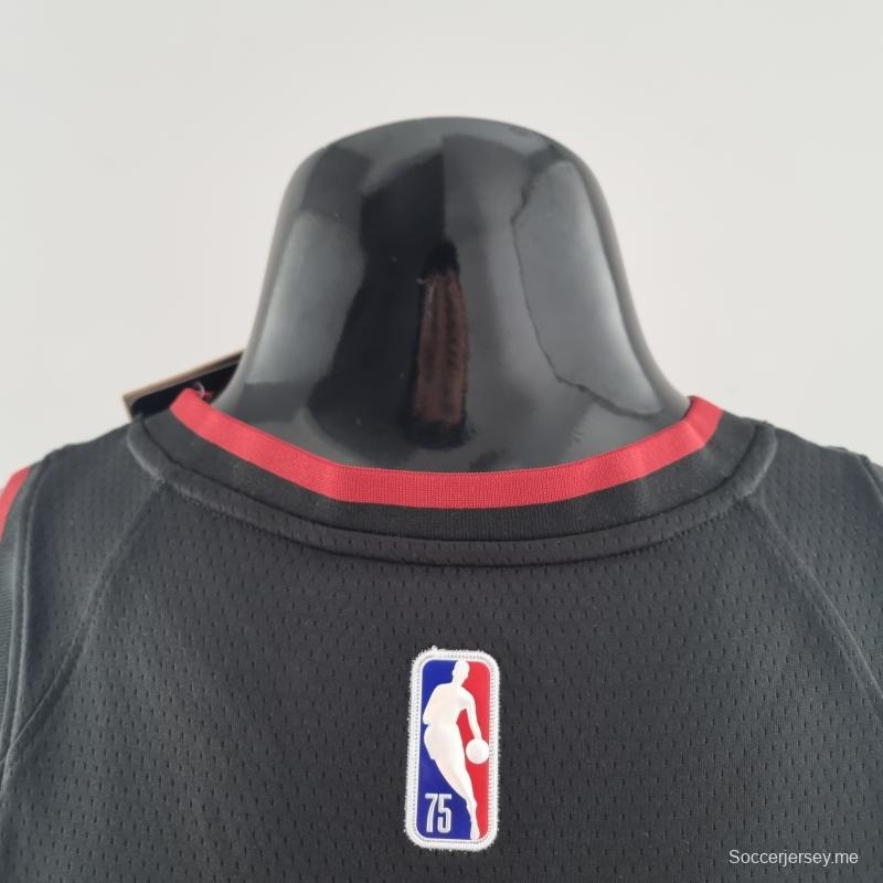 الذكرى السنوية 75 لميامي هيت ميامي هيت OLADIPO#4 قميص دوري كرة السلة الأمريكي للمحترفين أسود
