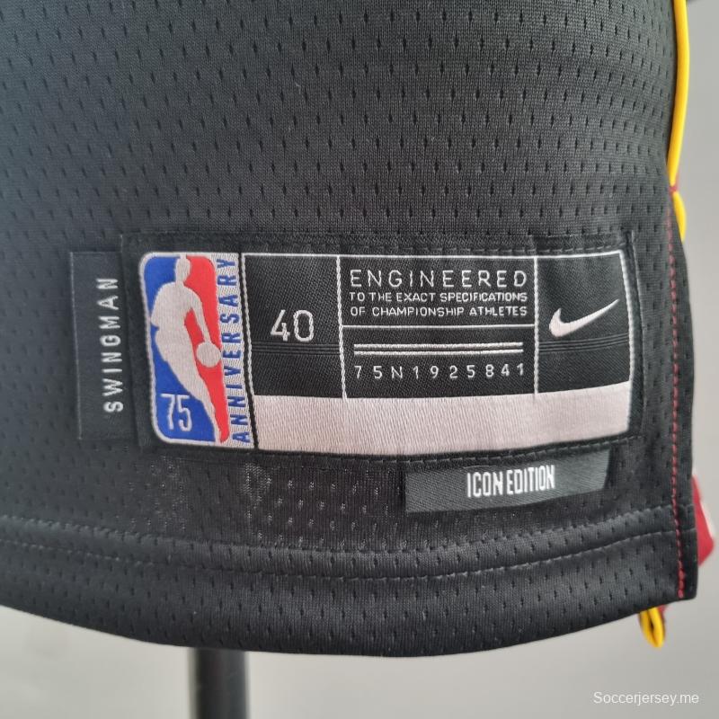 الذكرى ال75 لميامي هيت ميامي هيت BUTLER#22 قميص دوري كرة السلة الأمريكي للمحترفين الأسود
