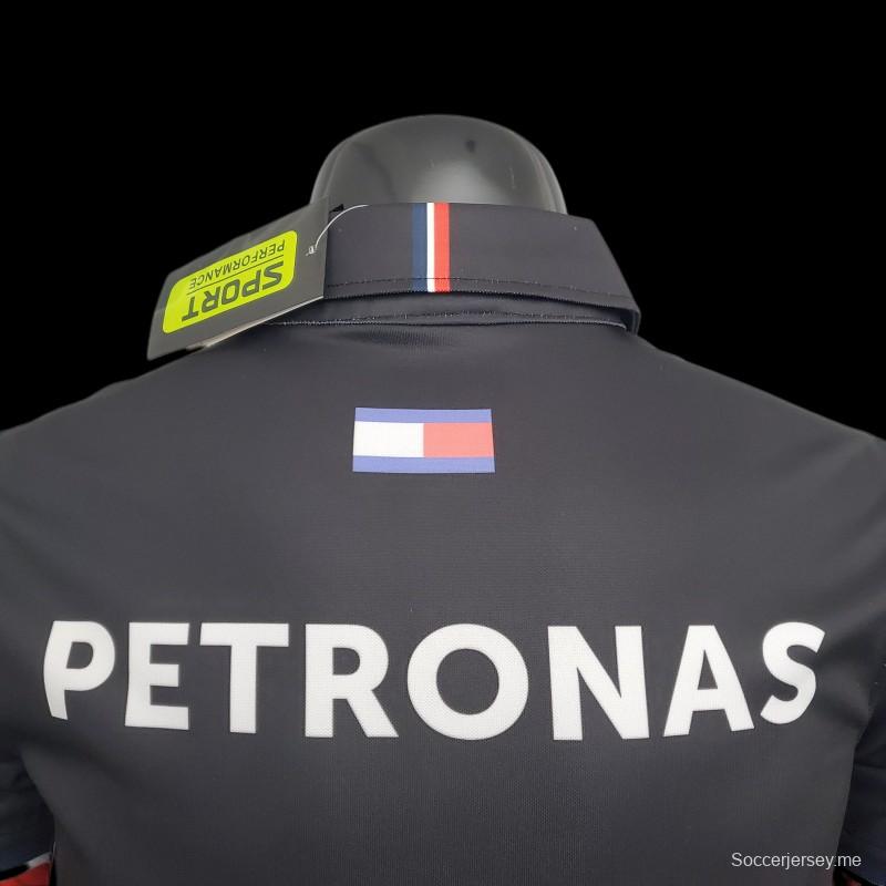 بدلة سباق الفورمولا 1 للفورمولا 1؛ مرسيدس بولو أسود
