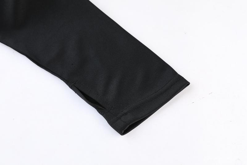 22.23 أديداس أديداس بدلة رياضية سوداء بنصف سحاب
