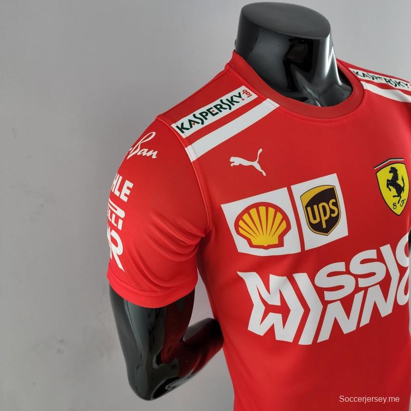 2022 قمصان فيراري F1 F1 فيراري باللون الأحمر الراعي الكامل #0007
