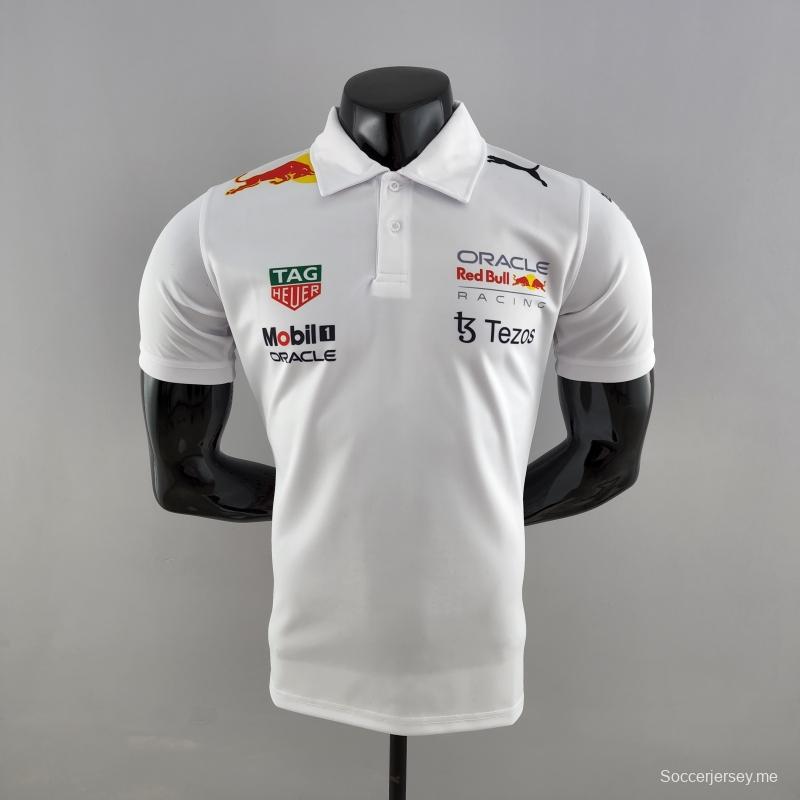 2022 قميص ريدبول 2022 F1 ريدبول أبيض رقم 0011
