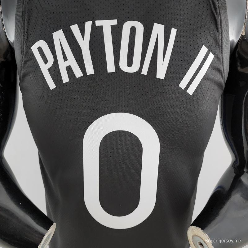 2020 PAYTON II # 0 إصدار ووريورز سيتي 2020 قميص دوري كرة السلة الأمريكي للمحترفين باللونين الأسود والرمادي
