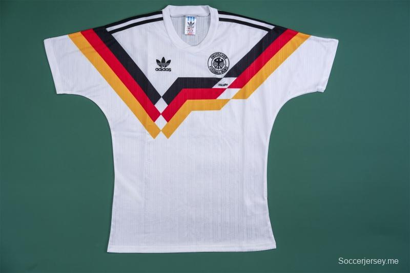 قميص منتخب ألمانيا لكرة القدم الأساسي لكرة القدم الرجعية 1990
