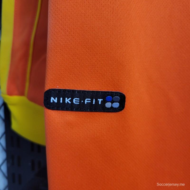 قميص بأكمام طويلة ريترو 1998 حارس مرمى البرازيل برتقالي اللون
