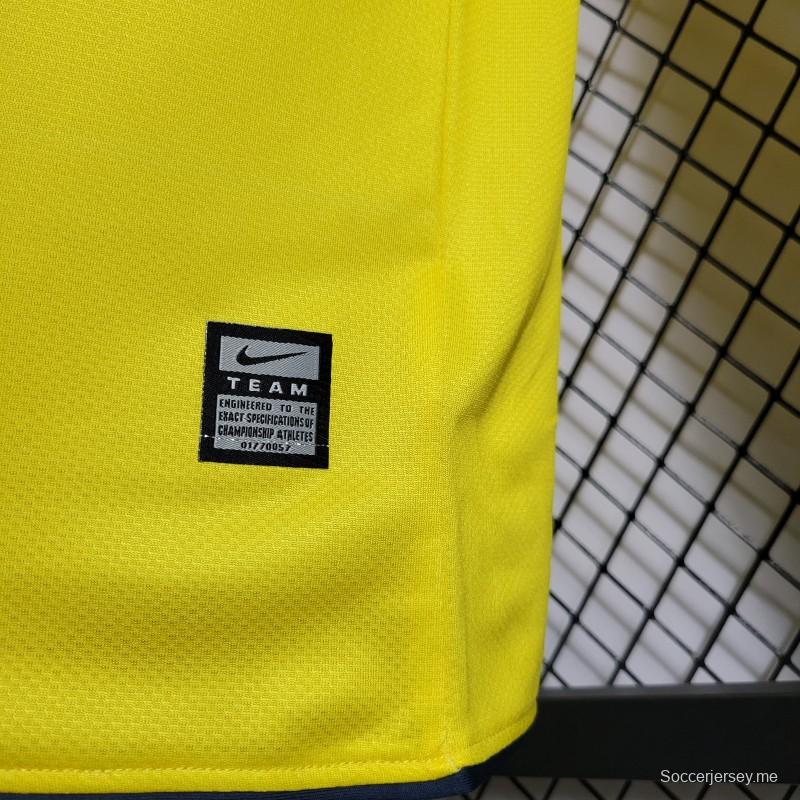 قميص بأكمام طويلة ريترو 08/09 برشلونة أصفر اللون أصفر اللون
