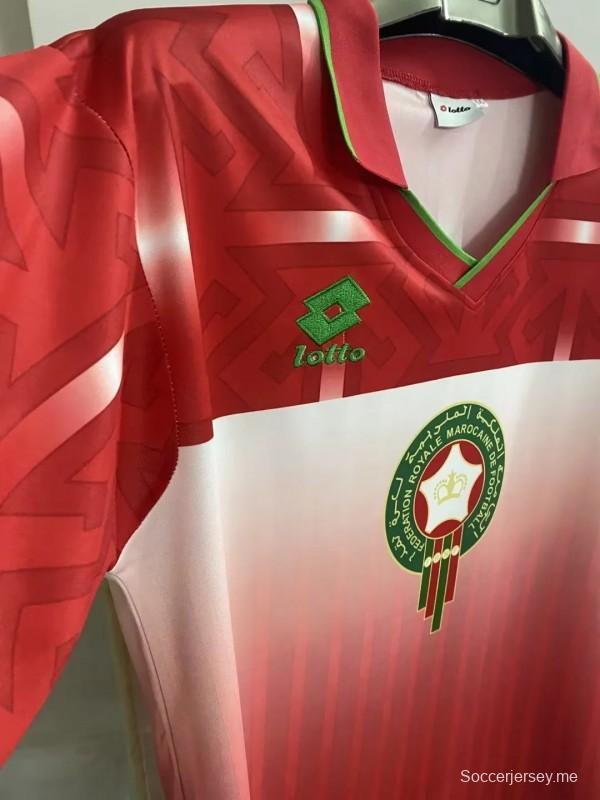قميص المغرب 1994 ريترو 1994، قميص أحمر اللون أحمر اللون
