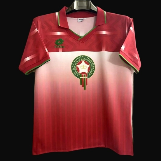 قميص المغرب 1994 ريترو 1994، قميص أحمر اللون أحمر اللون
