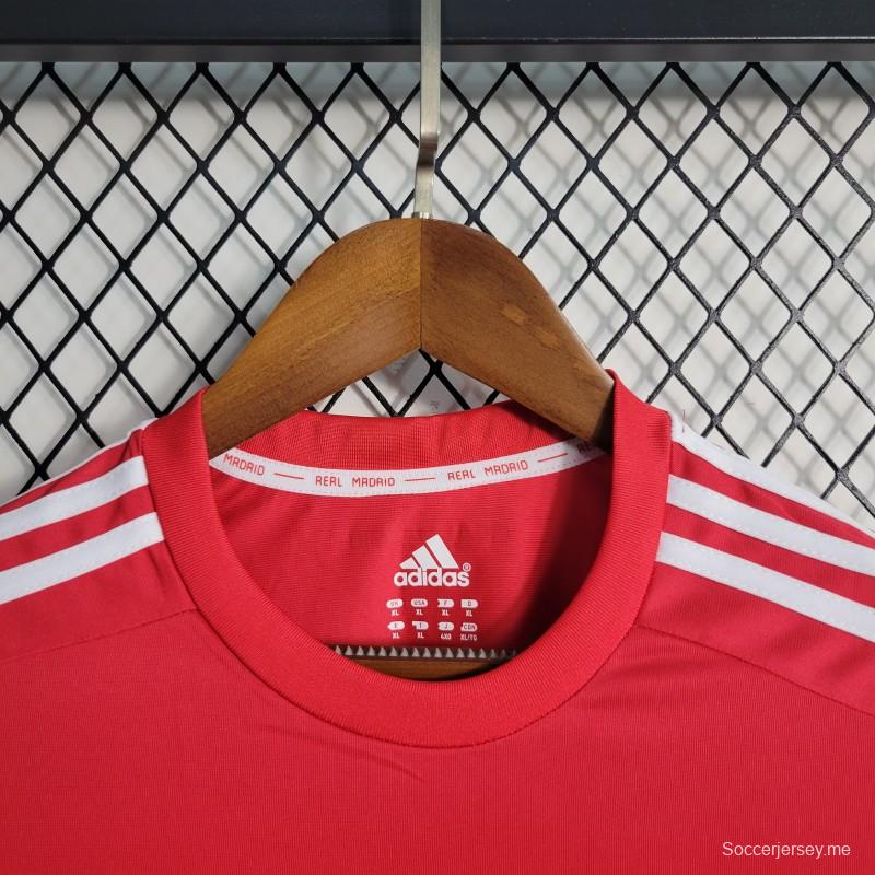 قميص ريترو بأكمام طويلة 11-12 ريال مدريد خارجي أحمر اللون
