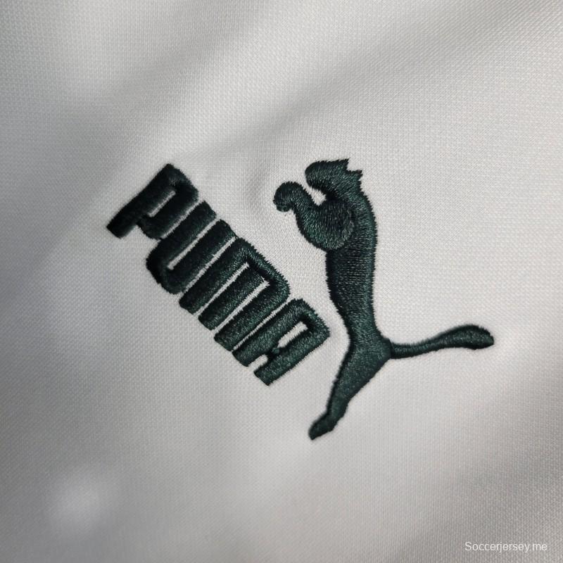 23-24 بالميراس جاكيت تدريب بسحاب كامل أبيض أخضر سحاب أخضر
