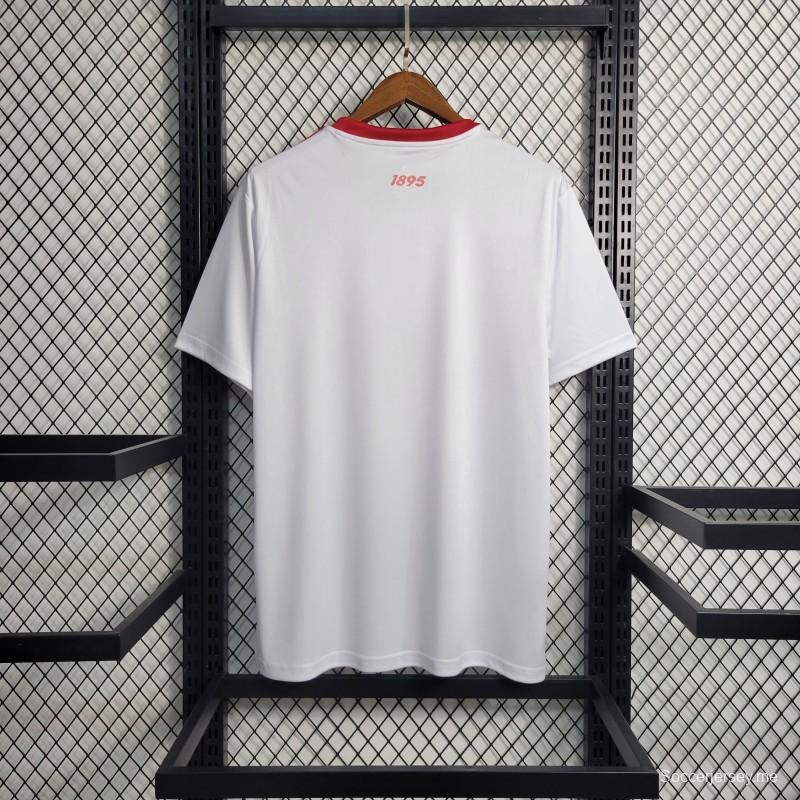 قميص أبيض ريترو 19-20 فلامنجو خارجي أبيض عتيق
