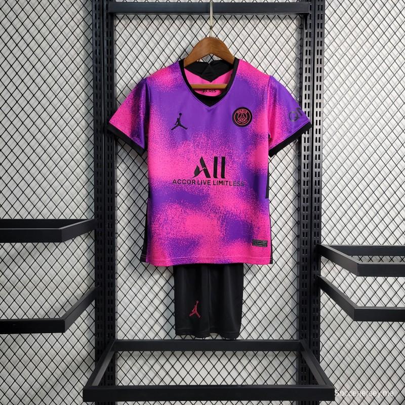 قميص ريترو 20-21 أطفال باريس سان جيرمان باريس فورتس وردي مقاس 16-28
