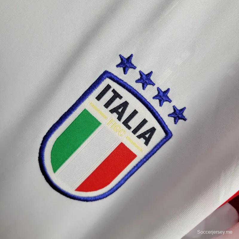 2024 قميص أطفال إيطاليا اوايي 2024 أبيض
