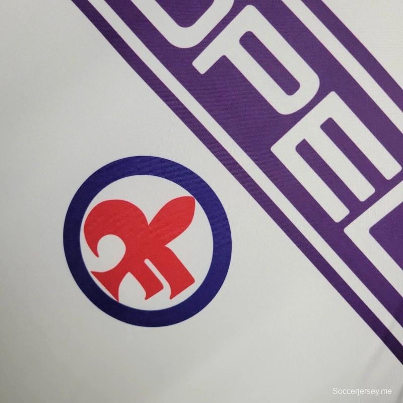 قميص ريترو 84/85 ACF فيورنتينا خارج الديار أبيض اللون
