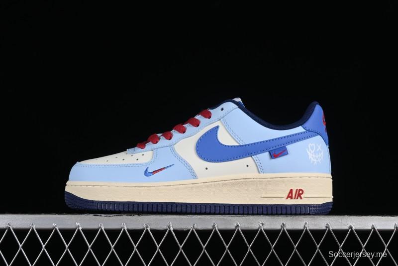 Nike Air Force 1 '07 Low Custom Casual Sneakers "Joker Red" with Full-Length Hexagonal Air Cushion - XL2402-333