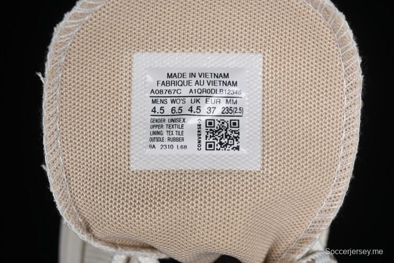 Converse Chuck All Star Lift Platform Utility White High Top Breathable Canvas Casual Shoes - A08767C