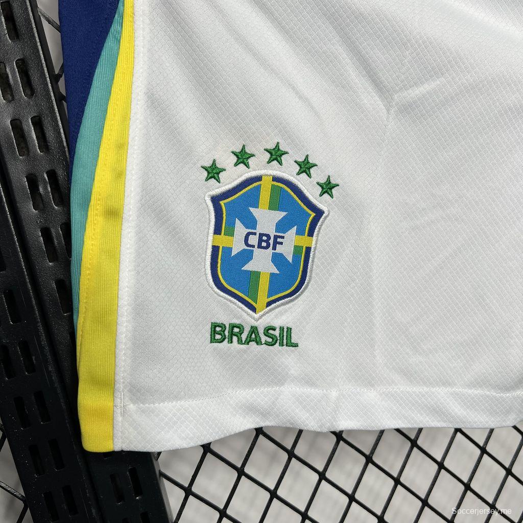 2024 شورت أبيض قصير أبيض خارجي برازيل 2024
