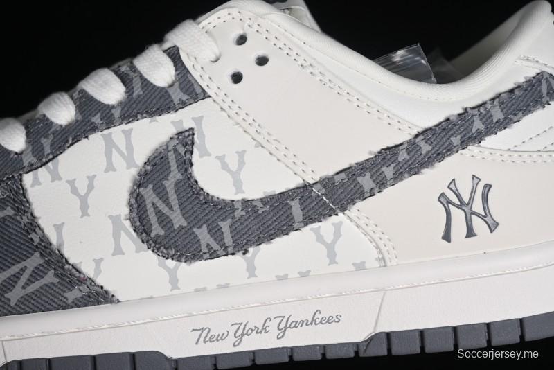 Nike SB Dunk Low MLB Collaboration - Grey Denim Anniversary Custom Low-Top Casual Skate Shoes - DQ1098-347