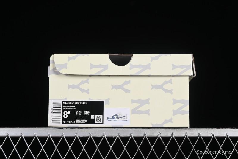 Nike SB Dunk Low MLB Collaboration - Blue Denim Anniversary Custom Low-Top Casual Sneakers - DQ1098-348