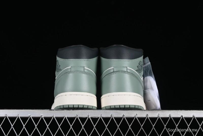 Nike Air Jordan 1 Mid AJ1 Basketball Shoes in Fresh Warm Green - BQ6472-130