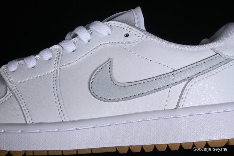 Nike Air Jordan 1 Low Golf Shoes White with Gum Sole - DD9315-111