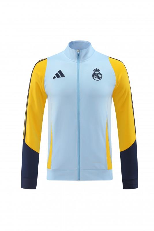 24/25 ريال مدريد أزرق فاتح/أصفر أزرق فاتح/أصفر سحاب كامل + بنطلون طويل