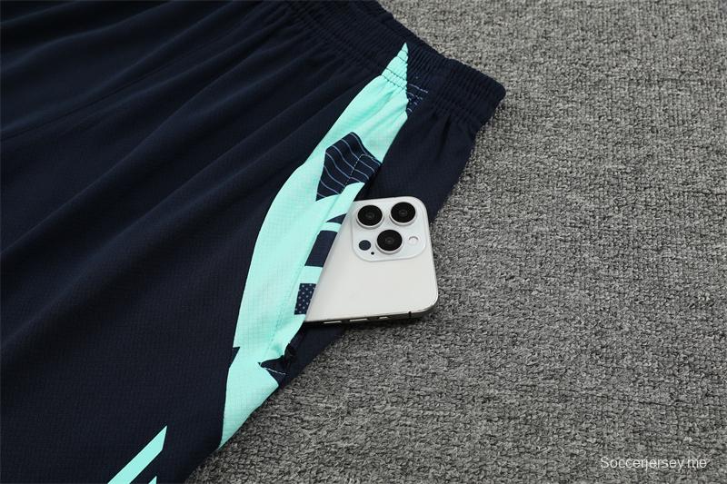 24/25 قميص بأكمام قصيرة + شورت بأكمام قصيرة ريال مدريد بحيرة ريال مدريد أزرق