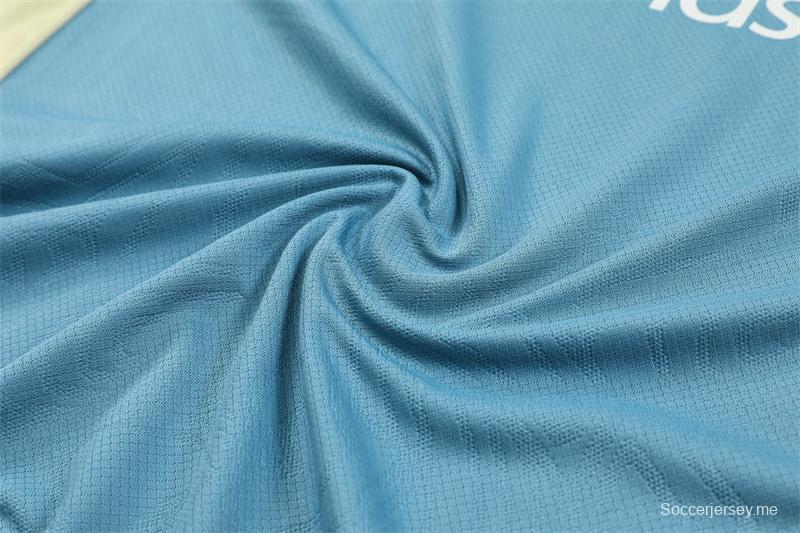 24/25 أولمبيك مارسيليا أزرق بأكمام قصيرة + قميص أولمبيك مارسيليا أزرق وشورت
