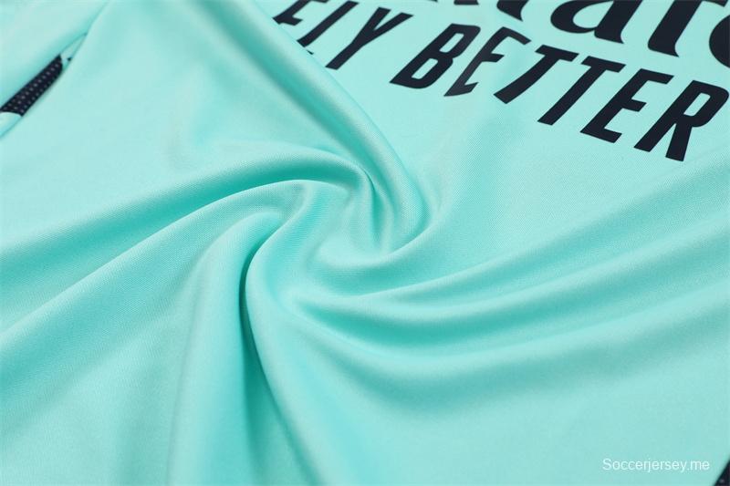 24/25 ريال مدريد بحيرة ريال مدريد أزرق نصف سحاب جاكيت أزرق + بنطلون طويل