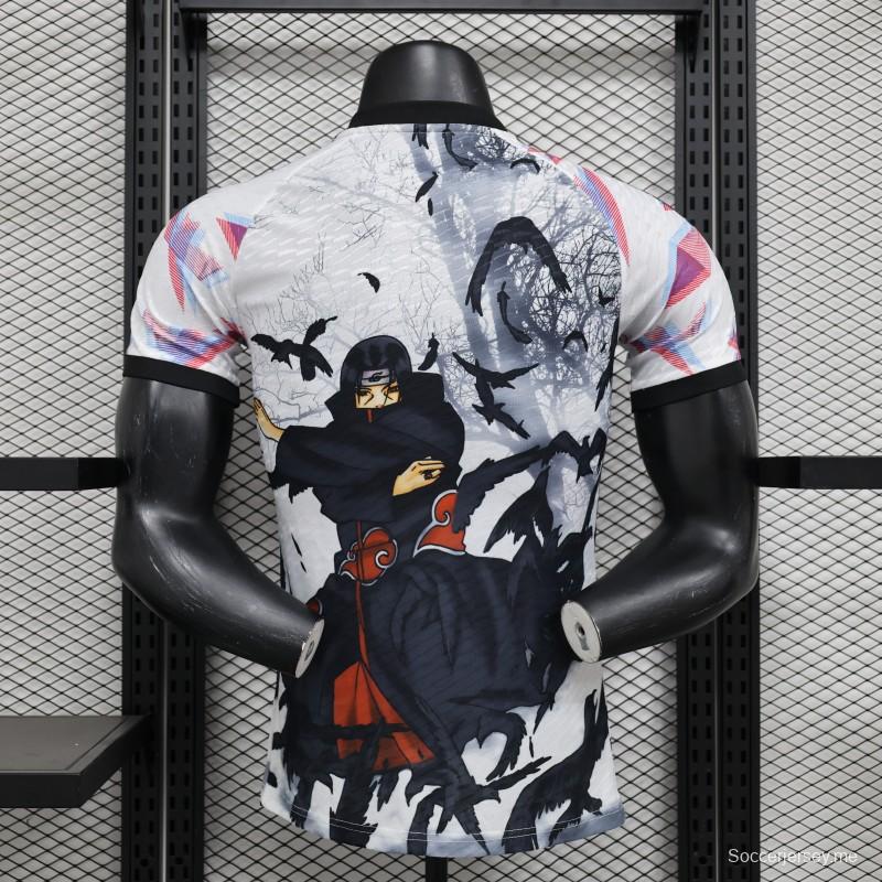 نسخة اللاعب 2022 قميص أبيض خارجي ياباني بطبعة إيتاشي أوتشيها