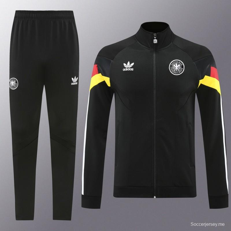 2024 Germany Black Full Zipper Jacket +Long Pants