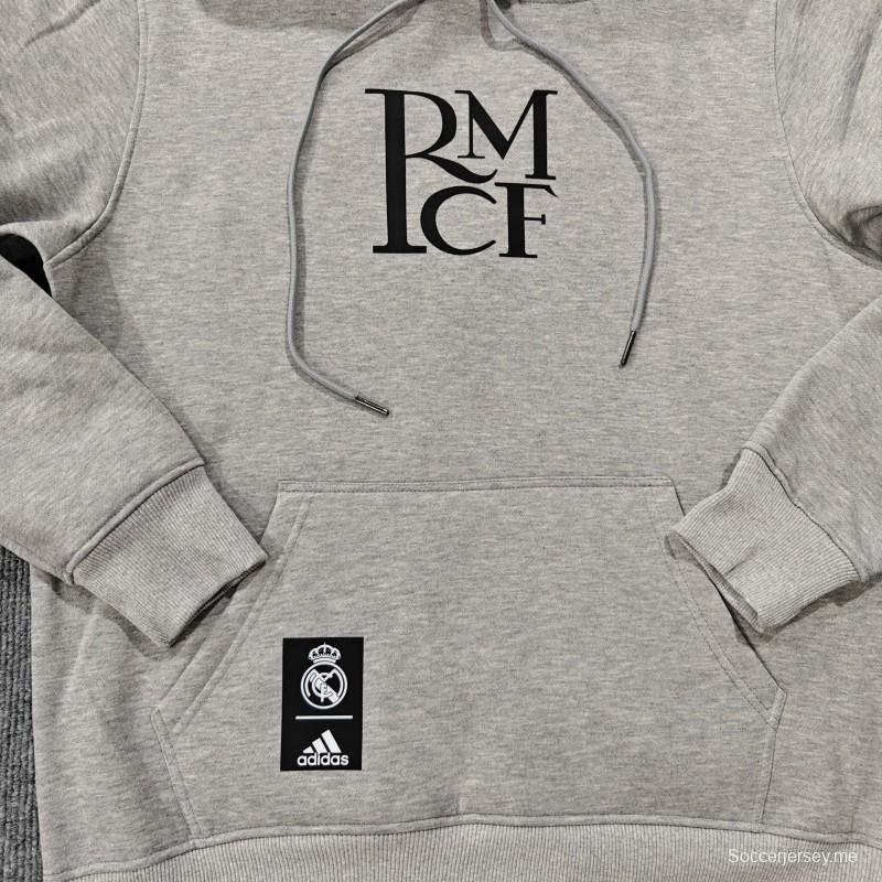 24/25 هودي ريال مدريد RMCF بيج/رمادي/رمادي/أبيض/أزرق داكن/أسود
