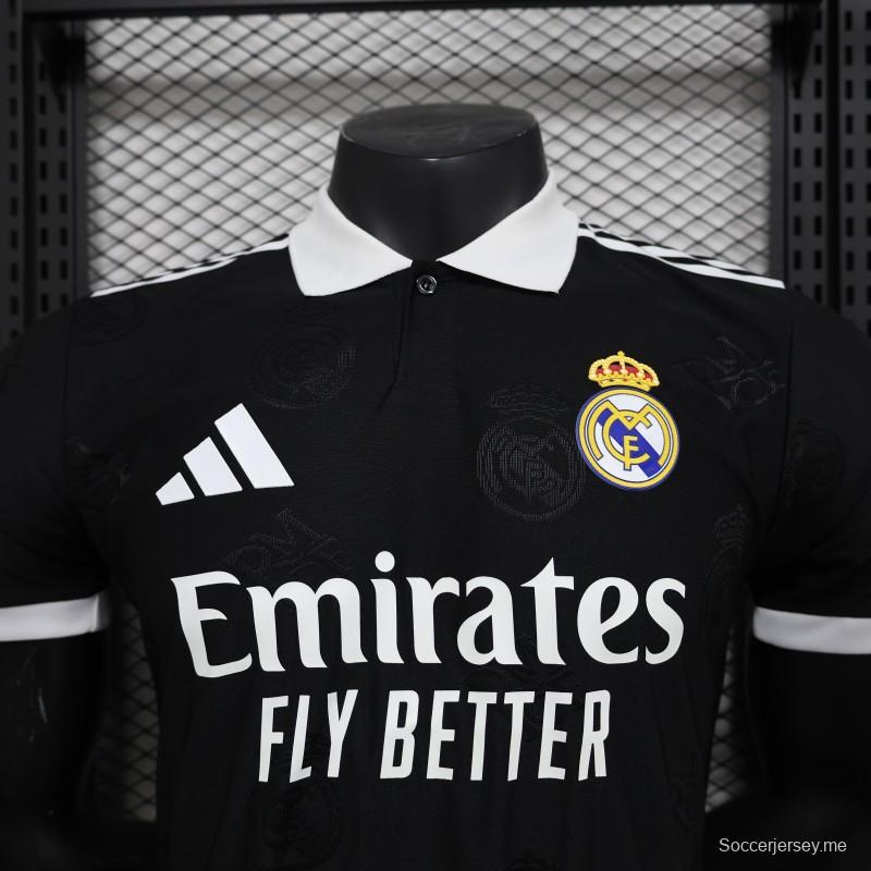 إصدار اللاعب 24/25 قميص ريال مدريد 24/25 أسود قبل المباراة