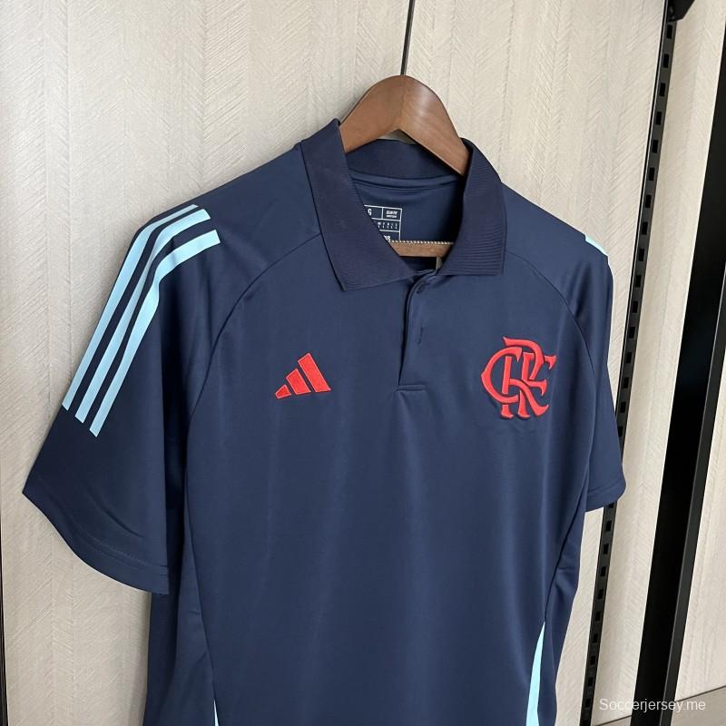 25/26 فلامنجو فلامنجو قميص بولو أزرق غامق S-XXXXL